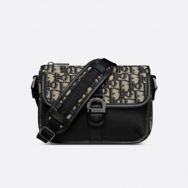 디올 남성 오블리크 사파리 메신저 백 - Dior Mens Black Cross Bag 