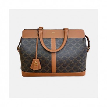 Celine 2020 Men's Leather Satchel Tote Bag,35cm - 셀린느 2020 남성용 레더 서류가방,35cm,CLNB0660,브라운