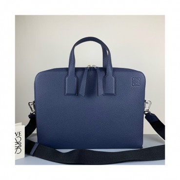 Loewe 2019 Leather Mens Business,38CM - 로에베 2019 남성용 레더 서류가방 ,LOEB0386, 38CM, 블루