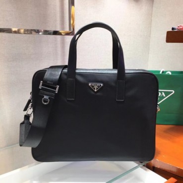 Prada 2024 Nylon & Leather Messenger Shoulder Bag,38CM - 프라다 2024 나일론&레더 남여공용 메신저 숄더백,1BD671