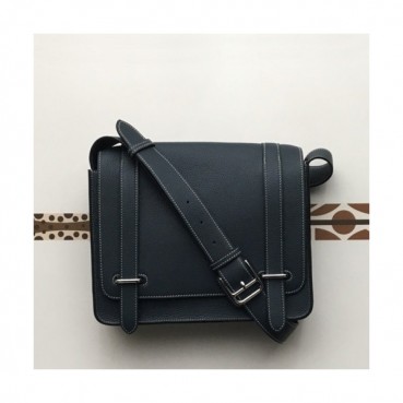 Hermes 2019 Steve Togo Leather Messenger Shoulder Bag ,28cm - 에르메스 2019 스티브 토고 레더 남여공용 메신저 숄더백 HERB0748,28cm,다크네이비