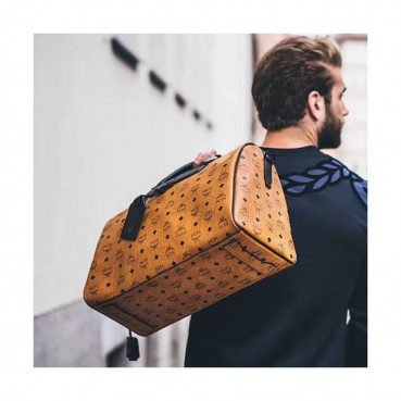 MCM Visetos 2019 Canvas Boston Bag,50.5cm - 엠씨엠 2019 비세토스 캔버스 남여공용 보스턴백 MCMB0152, 50.5cm,브라운