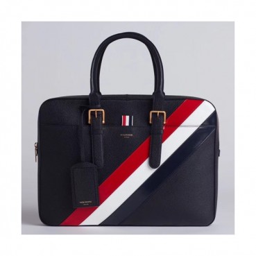 Thom Browne 2019 Leather Mens Business ,38cm - 톰브라운 2019 남성용 레더 서류가방 THOB0056,38cm,블랙
