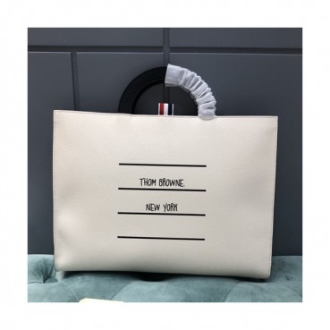 Thom Browne 2019 Leather Mens Business ,38cm - 톰브라운 2019 남성용 레더 서류가방 THOB0024,38cm,화이트+블랙
