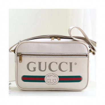 Gucci Print Messenger Shoulder Bag,33.5CM - 구찌 프린트 남여공용 메신저 숄더백 523589,GUB0472,33.5CM,화이트