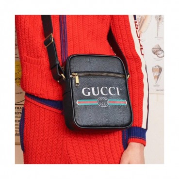Gucci Print Messenger Shoulder Bag,25CM - 구찌 프린트 남여공용 메신저 숄더백 523591,GUB0407,25CM,블랙
