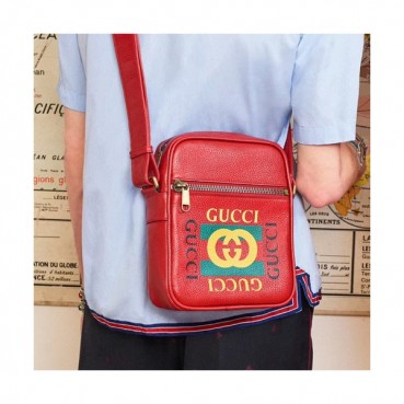 Gucci Print Messenger Shoulder Bag,25CM - 구찌 프린트 남여공용 메신저 숄더백 523591,GUB0406,25CM,레드