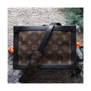 Louis Vuitton MonogramMessenger Box Shoulder Bag,23cm - 루이비통 모노그램 메신저 박스 숄더백 M44427 ,LOUB0701,23cm,브라운