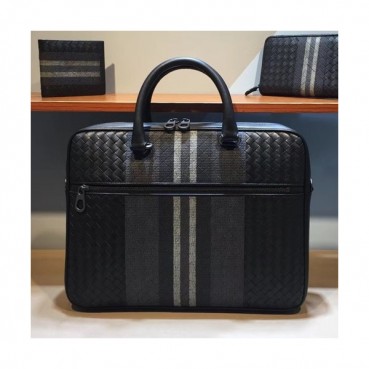 Bottega Veneta Leather Black Mens Business ,37cm - 보테가 베네타 레더 블랙 남성용 서류가방,BVB0097,37cm
