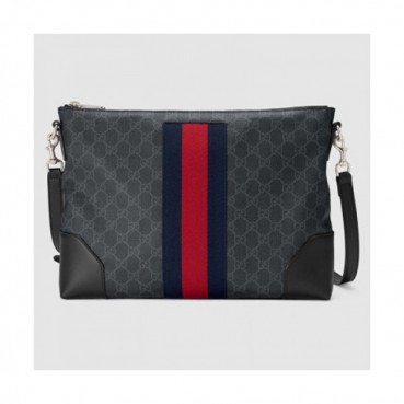 [구찌] 블랙 GG 수프림 474139 남성용 메신저 백 gu0002b - Gucci Black GG Supeurim Mens Messenger Bag