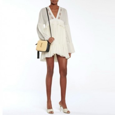 입생로랑 여성 루 라피아 카메라 백 - Saint Laurent Womens Lou Camera Bag 