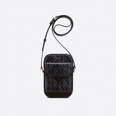 디올 남성 블랙 다이아몬드 카메라백 - Dior Men Black Diamond Camera Bag 