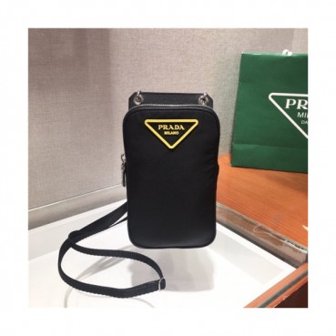 [프라다]Prada Men's Nylon Phone Bag 11cm  - 프라다 남성용 네일론 폰백  11cm, PRAB0153, 블랙