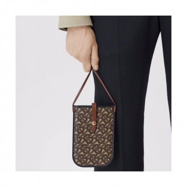 Burberry 2020  Canvas Phone Bag / Shoulder Bag, 18cm - 버버리 2020 여성용 캔버스 폰백 / 숄더백 ,BURB0498,18cm,브라운