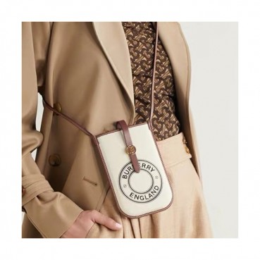 Burberry 2020  Canvas Phone Bag / Shoulder Bag, 18cm - 버버리 2020 여성용 캔버스 폰백 / 숄더백 ,BURB0480,18cm,베이지