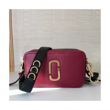 Mark Jacobs 2019 Leather Women Camera Shoulder Bag,21cm - 마크제이콥스 2019 레더 여성용 카메라 숄더백,MJB0142,21cm,와인