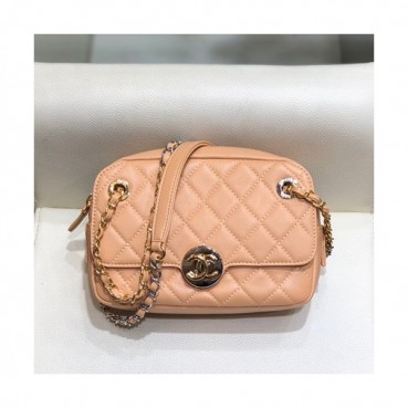 Chanel 2019 Women Camera Chain Shoulder Cross Bag,19cm - 샤넬 2019 여성용 카메라 체인 숄더 크로스백 CHAB1293, 19cm,핑크
