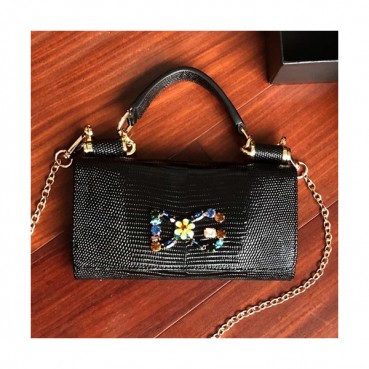 Dolce&Gabbana 2019 Leather Phone Bag / Tote Shoulder Cross Bag ,19CM - 돌체 앤 가바나 2019 레더 여성용 폰백 / 토트 숄더 크로스백 DGB0044,19cm,블랙