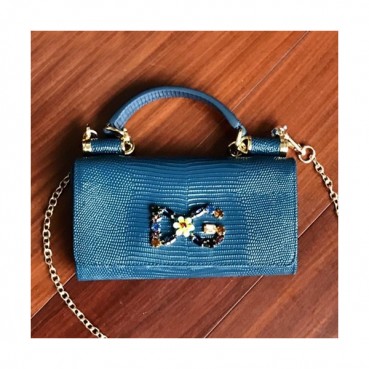 Dolce&Gabbana 2019 Leather Phone Bag / Tote Shoulder Cross Bag ,19CM - 돌체 앤 가바나 2019 레더 여성용 폰백 / 토트 숄더 크로스백 DGB0043,19cm,블루