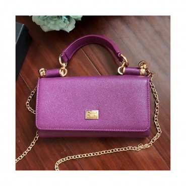 Dolce&Gabbana 2019 Leather Phone Bag / Tote Shoulder Cross Bag ,19CM - 돌체 앤 가바나 2019 레더 여성용 폰백 / 토트 숄더 크로스백 DGB0039,19cm,퍼플
