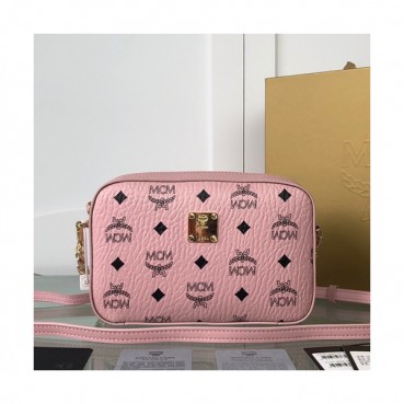 MCM 2019 Visetos Camera Shoulder Cross Bag,24cm - 엠씨엠 2019 여성용 비세토스 카메라 숄더 크로스백 MCMB0313, 24cm,핑크