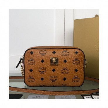 MCM 2019 Visetos Camera Shoulder Cross Bag,24cm - 엠씨엠 2019 여성용 비세토스 카메라 숄더 크로스백 MCMB0312, 24cm,브라운