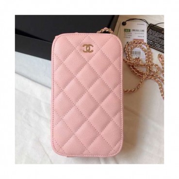 Chanel 2019 Women Phone Bag,17CM - 샤넬 2019 여성용 휴대폰 백, CHAB1077,17CM,핑크