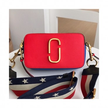 Mark Jacobs 2019 Leather Women Camera Shoulder Bag,18cm - 마크제이콥스 2019 레더 여성용 카메라 숄더백,MJB0095,18cm,레드
