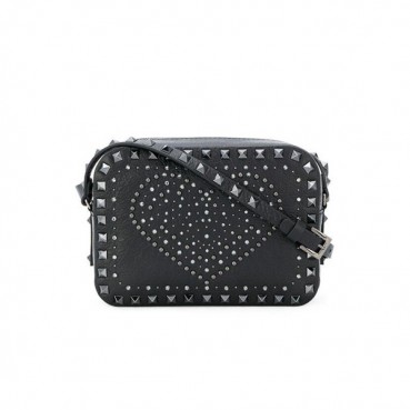 [유니크한 올봄 잇템❤❤]Valentino 2019 Leather Camera Small Shoudler Bag,20CM - 발렌티노 2019 여성용 레더 카메라 스몰 숄더백 ,VTB0185,20CM,블랙