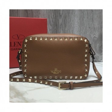 [파격특가]Valentino 2019 Leather Camera Small Shoudler Bag,20CM - 발렌티노 2019 여성용 레더 카메라 스몰 숄더백 ,VTB0163,20CM,브라운
