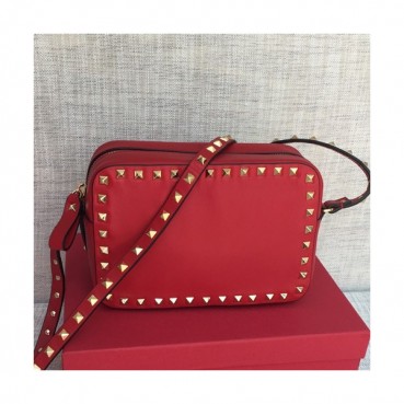 Valentino 2019 Leather Camera Small Shoudler Bag,20CM - 발렌티노 2019 여성용 레더 카메라 스몰 숄더백 ,VTB0161,20CM,레드