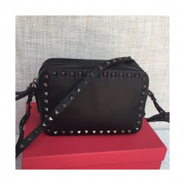 Valentino 2019 Leather Camera Small Shoudler Bag,20CM - 발렌티노 2019 여성용 레더 카메라 스몰 숄더백 ,VTB0158,20CM,블랙