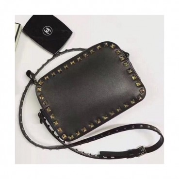 Valentino 2019 Leather Camera Small Shoudler Bag,20CM - 발렌티노 2019 여성용 레더 카메라 스몰 숄더백 ,VTB0156,20CM,블랙