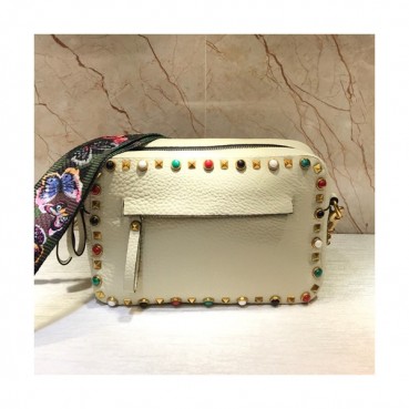 Valentino 2019 Leather Camera Shoudler Bag,24CM - 발렌티노 2019 여성용 레더 카메라 숄더백 ,VTB0078,24CM,베이지