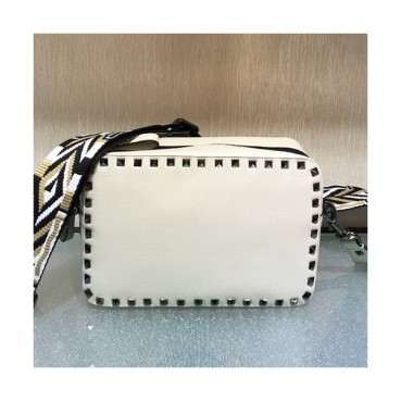 Valentino 2019 Leather Camera Shoudler Bag,24CM - 발렌티노 2019 여성용 레더 카메라 숄더백 ,VTB0077,24CM,화이트