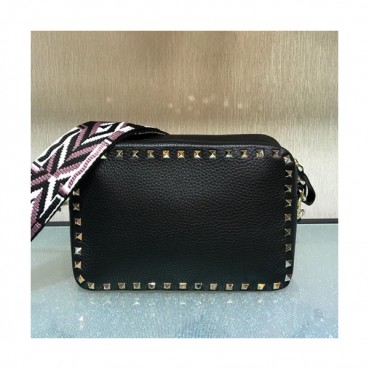 Valentino 2019 Leather Camera Shoudler Bag,24CM - 발렌티노 2019 여성용 레더 카메라 숄더백 ,VTB0074,24CM,블랙