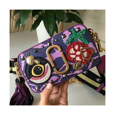 Mark Jacobs Leather Women Camera Shoulder Bag,19cm - 마크제이콥스 레더 여성용 카메라 숄더백,MJB0035 ,19cm,퍼플
