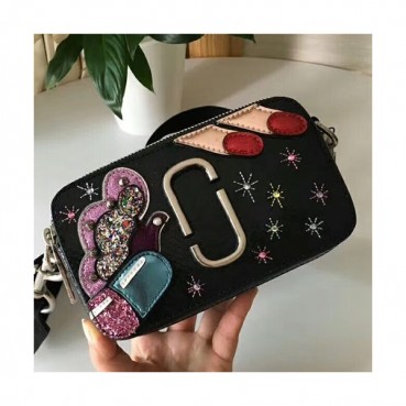 Mark Jacobs Leather Women Camera Shoulder Bag,19cm - 마크제이콥스 레더 여성용 카메라 숄더백,MJB0034 ,19cm,블랙