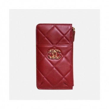 Chanel 2020 Ladies Wallet / Coin Purse / Card Purse / Phone Case - 샤넬 2020 여성용 레더 장지갑  / 동전지갑 / 카드지갑 / 휴대폰 케이스,CHAW0088,레드
