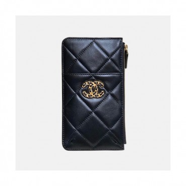 Chanel 2020 Ladies Wallet / Coin Purse / Card Purse / Phone Case - 샤넬 2020 여성용 레더 장지갑  / 동전지갑 / 카드지갑 / 휴대폰 케이스,CHAW0087,블랙