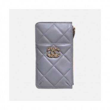Chanel 2020 Ladies Wallet / Coin Purse / Card Purse / Phone Case - 샤넬 2020 여성용 레더 장지갑  / 동전지갑 / 카드지갑 / 휴대폰 케이스,CHAW0085,그레이