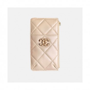 Chanel 2020 Ladies Wallet / Coin Purse / Card Purse / Phone Case - 샤넬 2020 여성용 레더 장지갑  / 동전지갑 / 카드지갑 / 휴대폰 케이스,CHAW0084,베이지