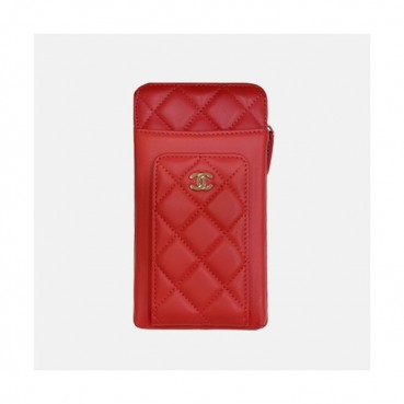 Chanel 2020 Ladies Wallet / Coin Purse / Card Purse / Phone Case - 샤넬 2020 여성용 레더 장지갑  / 동전지갑 / 카드지갑 / 휴대폰 케이스,CHAW0082,18cm.레드(금장)