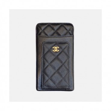 Chanel 2020 Ladies Wallet / Coin Purse / Card Purse / Phone Case - 샤넬 2020 여성용 레더 장지갑  / 동전지갑 / 카드지갑 / 휴대폰 케이스,CHAW0078,18cm.블랙(금장)