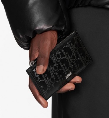 디올 남성 블랙 지피 카드 지갑 - Dior Mens Black Card Wallets 