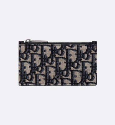 디올 남성 네이비 지피 카드 지갑 - Dior Mens Navy Card Wallets 
