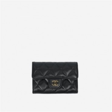 샤넬 여성 램스킨 플랩 카드지갑 2color - Chanel Womens Black Card Case 