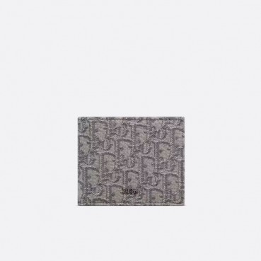 디올 남성 루테늄 컬러 오블리크 자카드 지갑 - Dior Mens Gray Wallets 