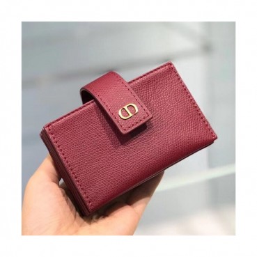 Dior 2021 Women's Leather Card Purse,11.5cm,DIOW0035 - 디올 2021 여성용 레더 카드퍼스,11.5cm,레드