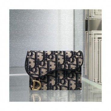 [유니크한]Dior 2021 Women's Canvas Card Purse,10.5cm,DIOW0034 - 디올 2021 여성용 캔버스 카드퍼스,10.5cm,블랙